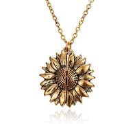 Elegant Women Gold Necklace You Are My Sunshine Open Locket Sunflower Pendant Long Chain Necklace Jewelry Gift It is beautiful and easy to use.