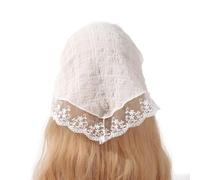 Elegant Women Lace Flower Triangle Headband Sunproof Lace Triangle Bandana for Sweet Girls Camping Taking Photo
