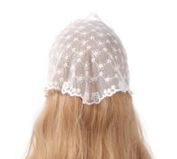 Elegant Women Lace Flower Triangle Headband Sunproof Lace Triangle Bandana for Sweet Girls Camping Taking Photo