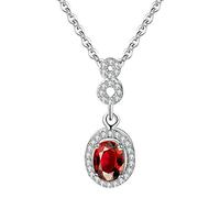 Elegant Women Necklace Blue Cubic Simple Circle Shape,Colour:Rose Plated Purple Color : White Plated Red