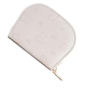Elegant Women PU Wallet with Embossed Bows Bear Pattern Compact Card Holder Coin Purse for Easy Storage and Daily Use Money Organized