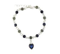 Elegant Women Silver Bracelet with Blue Crystals Heart Charm Decoration Accessory for Bridal Wedding Engagement Gifts