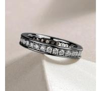 Elegant Women's Dainty Ring Full-Circle Pave-Set Tiny Cubic Zirconia
