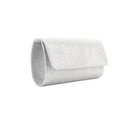 Elegant Women's Evening Clutch Bag With Chain Strap Envelope Party Handbag For Formal Events And Phone Stick On Wallet In (Silver, One Size)
