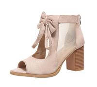 Elegant Women's Export Platform Sandals Featuring Decorative Bows and Comfortable Mid Heel Womens Leopard Casual Heels Closed Toe Brown Women