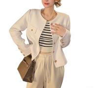 Elegant Women's Fashionable Short Jacket Designed for Daily Wear, Shopping, and Social Gatherings (M White)