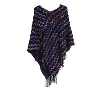 Elegant Women's Knitted Tassel Poncho Shawl Wrap Cape With Fringed Hem For Stylish Outerwear And Perfect Giving Gifts Girls Stocking Fillers Gift Her Mum