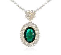 Elegant Women's Long Sweater Crystal Flower Pendant Necklace Pearl Chain Geometric Pendant Statement Necklace for Women Girls Gold, Zinc, Rhinestone