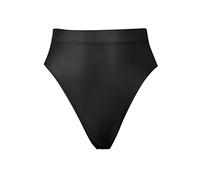 Elegant Women's Panties Satin Glossy Breathable Underwear Sexy Lingerie High Waist Briefs Silk Underpants Knickers Color 4, Size 1PC_XXL Black