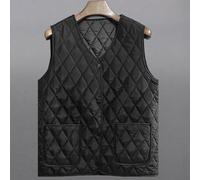 Elegant Women's Plain Vest with Buttons and Thin Warm Riding Jacket for Holidays for Leisure Office Everyday Spring Winter Regular Fit Size 2XL (5XL Black)
