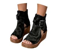 Elegant Women's Platform Wedge Sandals High Heel Thick Sole Open Toe Slingback Roman Sandals for Ladies Summer Beach Wedding Party Fashionable Comfort