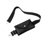 Elegant women's riding belt with mobile phone pocket, stretch, comfort, avid riders, versatile, suitable for leisure, everyday life, black, One Size