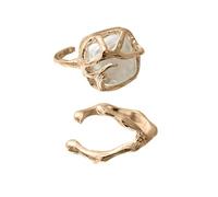 Elegant Women's Silver Rings Featuring Irregular Pearls Craft Of Sturdy Alloy Materials Suitable For Various Event Trendy Women's Rings