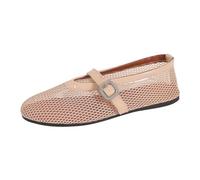 Elegant Women's Summer Closed Toe Sandals with Round Toe and Round Toe Adjustable Bandeau Sandals Mesh Fisherman Breathable Casual Comfortable Shoes, beige, 7 UK
