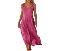 Elegant Women's Summer Dresses, Plain Colours, Simple Cut, Breathable, Silky Soft for Warm Days, Women's Dresses, Summer, Comfortable, Casual Dress, Beach Holiday Maxi Dress, 01 Light Purple, M
