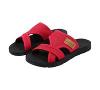 Elegant Women's Summer Sandals - Comfortable Open Sandals Lightweight Non-Slip Black Sandals Breathable Travel Slippers Beach Walking for Work, red, 4 UK