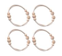 Elegant Wood Beads Curtain Clips Tiebacks Home Drapery Accessories 4Pieces Cotton Rope Window Drape Holdbacks Curtain Holders