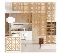 Elegant Wooden and Plastic Hanging Partition Panels 29x29 cm for Home and Office Decoration (Natural Set of 25) - Stylish Room Divider Modern Aesthetic