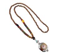 Elegant Wooden Bodhi Bead Pendant Necklace Collarbone Chain Designed For Those Seeking Serenity And Oriental Charm Long Wooden Necklace