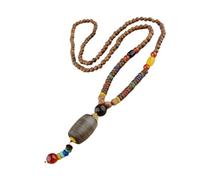 Elegant Wooden Bodhi Bead Pendant Necklace Collarbone Chain Designed For Those Seeking Serenity And Oriental Charm Fashionable Wood Pendant