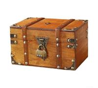 Elegant Wooden Desktop Storage Box with Lock for Keys and Small Treasures Timeless Design for Home or Office (yellow B)