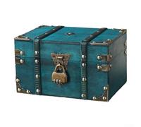 Elegant Wooden Desktop Storage Box with Lock for Keys and Small Treasures Timeless Design for Home or Office (Green B)