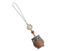 Elegant Wooden Purse Accessory - Handcrafted Owl Pendant Bag Charm, Unique Decor Clip, Lightweight Key Ring Adornment, Vintage Key Holder Ornament for Birthday, New Year, Easter, Celebration