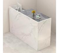 Elegant Wooden Reception Desk with Lockable Drawer - Modern Office Furniture for Retail Stores and Customer Service Ideal for Stylish Reception Areas