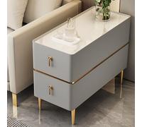 Elegant Wooden Side Table with 2 Drawers for Living Room & Bedroom, Slim Couch Table, 40cm/15.7in Solid Wood Storage Solution, Stylish Home Decor
