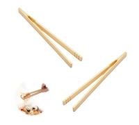 Elegant Wooden Toast Tongs - 2Pcs Bamboo Tongs Set for Cheese, Bacon, Muffins, Fruits, Bread, BBQ & More | Non-Slip Design | Perfect Kitchen Accessory