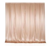 Elegant Wrinkle-Free Backdrop Curtain - Polyester Drape for Wedding, Party, Baby Shower Photography - Large Photo Booth Background for Events Home Décor - Rose Gold 3 x 3 Meters Panel with Rod Pocket