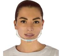 ELEGANT YAY 1 Box (5 Masks+1 Pouch) Masklean Clear Transparent Sanitary Mask for Permanent Makeup PMU microblading Tattoo Catering with Permanent & Double Sided” Anti-Fog Shield