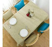 Elegant Yellow Beige Cotton Tablecloth StainResistant Simple Design for 6 Places Perfect for Kitchen Table Decoration 140x220 cm