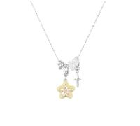 Elegant Yellow Star Pendant Necklace For Women Adjustable Chain Minimalist Zircon Crucifix Pendant Neckchain Jewelry