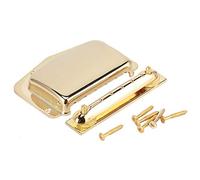 Elegant Zinc Alloy 6 String Electric Guitar Tailpiece Bridge Cover Plate Accessory Adjustable Archtop for Musicians (Gold)