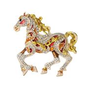 Elegant Zincs Alloy Brooch with Shining Crystals and Enameled Animal Shaped Lapel Pin Accessories for Fashionable Looks Zinc Alloy Horse Brooch
