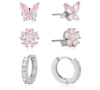 Elegant Zirconia Flower Butterfly Hoop Ear Rings Cartilage Studs Earrings For Women Fashion Jewelry Ladies Accessories Daily Wear Earrings
