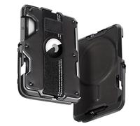 Elegante billetera de bloqueo RFID de Metal Premium para hombres de negocios, tarjetero de identificación con soporte de banda, tarjetero magnético con MacSafe, Black, Modern