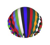 Elegantly Colored Stripes Printed Shower Cap Soft, Lightweight,Shower Cap Women, Eco-Friendly,Breathable