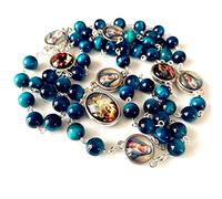 elegantmedical Tiger Eye Beads Seven 7 Sorrows Mary Rosary Necklace Catholic
