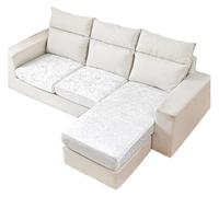 ElegantWhiteCrushedVelvetSofaCoverStretchCouchProtector&CushionCoversFormFittedFurnitureProtectorforLargeSofasStylish&DurableHomeDécor