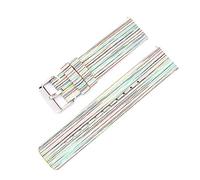 Elegantyl 12mm 14mm 16mm 18mm 20mm 22mm Nylon Canvas Watch Strap Watch Replacement Wristband, Rainbow, 18mm