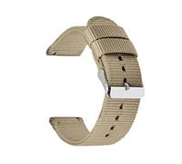 Elegantyl 18mm 20mm 22mm 24mm Quick Release Watch Band Nato Canvas Nylon Watch Strap Watch Accessories, Beige, 18mm