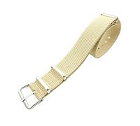 Elegantyl 18mm 20mm Stripe Nato Woven Fiber Watchband Nato Strap Nylon Watch Replacement Wristband, Beige, 20mm
