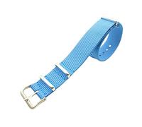 Elegantyl 18mm 20mm Stripe Nato Woven Fiber Watchband Nato Strap Nylon Watch Replacement Wristband, Light Blue, 18mm