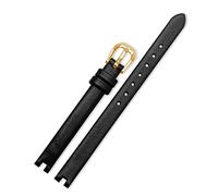 Elegantyl 8mm 10mm 12mm Gold Silver Pin Buckle + Black/White/Red Women's Genuine Leather Watch Strap Watch Accessories, 10mm