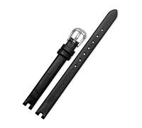 Elegantyl 8mm 10mm 12mm Gold Silver Pin Buckle + Black/White/Red Women's Genuine Leather Watch Strap Watch Accessories, 10mm