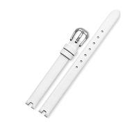 Elegantyl 8mm 10mm 12mm Gold Silver Pin Buckle + Black/White/Red Women's Genuine Leather Watch Strap Watch Accessories, 12mm