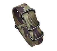 Elegantyl Camouflage Nylon Watch Strap 20mm 22mm Nato Sport Canvas Watch Wristband with Stainless Steel Ring Buckle, 22mm