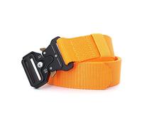 Elegantyl Military Tactical Canvas Belt Men's Casual Jeans Belt Width 3.8 cm Outdoor Sports Woven Camouflage Nylon, Orange, 125cm